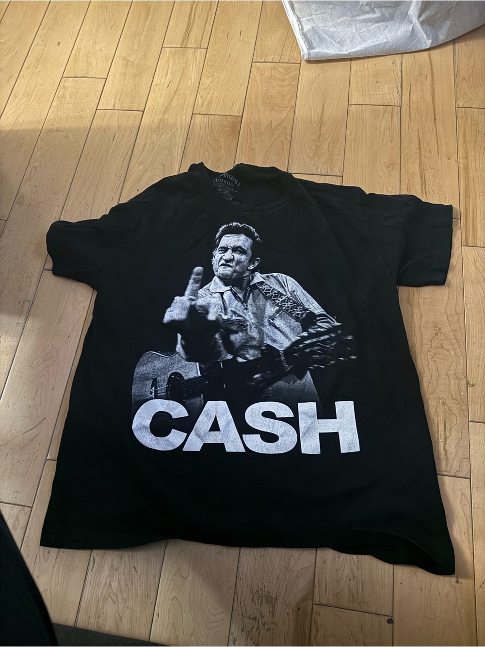 Black Graphic Men’s T-Shirt with Bold Front Print Johnny Cash